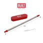 BUILT Retractable Straw with Case, Stainless Steel, Red
