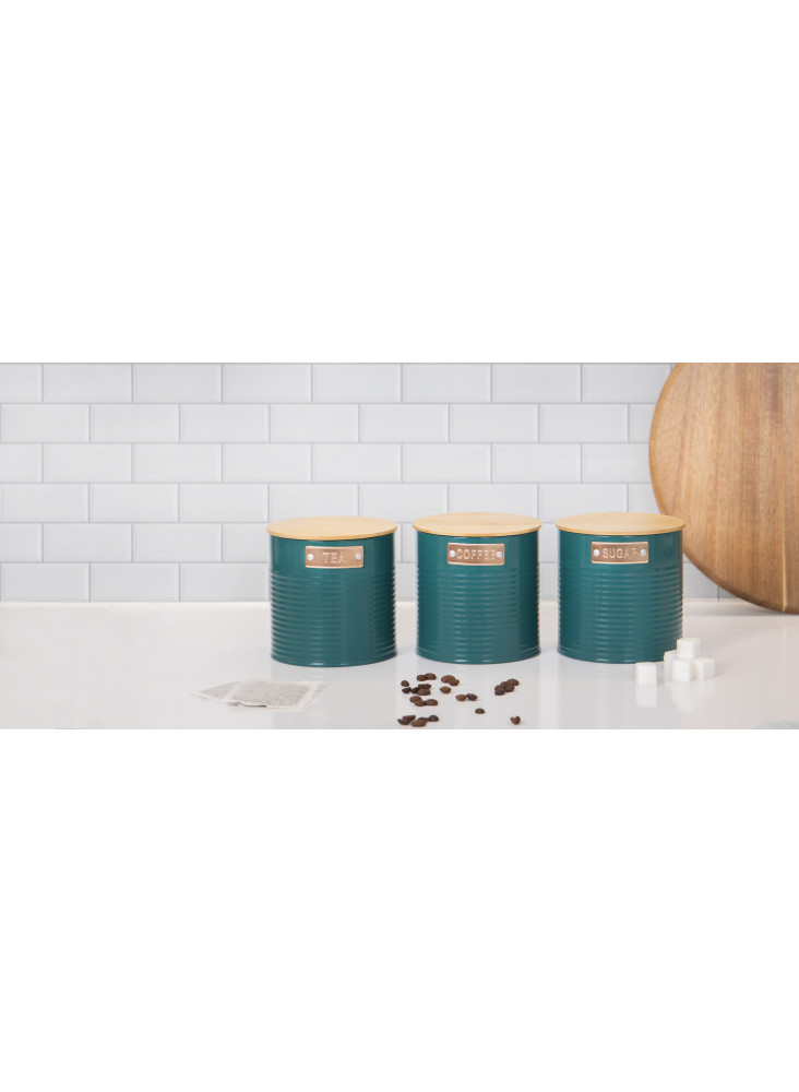 Teal tea best sale coffee sugar canisters