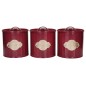 KitchenCraft Tea, Coffee and Sugar Canisters Set of 3, 1L - Burgundy
