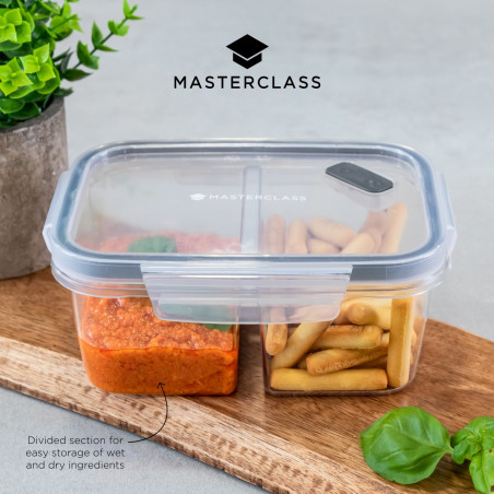 MasterClass Eco Snap Divided Lunch Box, 800 ml