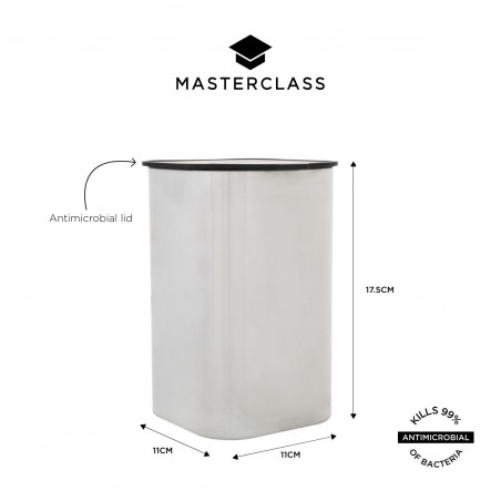 MasterClass Stainless Steel Container with Antimicrobial Lid, 17 cm