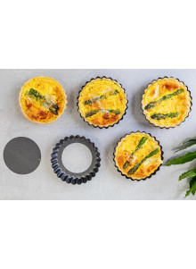 KitchenCraft Set of Four Non-Stick Mini Fluted Flan Tins