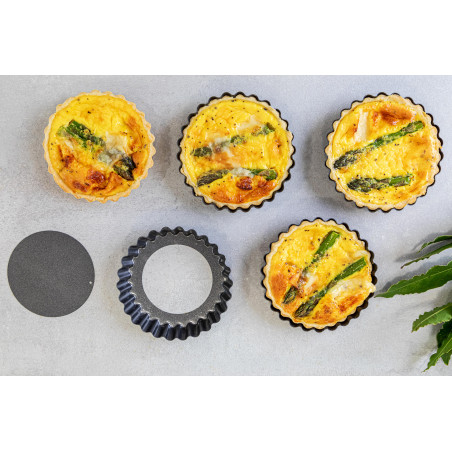 KitchenCraft Set of Four Non-Stick Mini Fluted Flan Tins