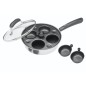 KitchenCraft Aluminium Coated Carbon Steel Four Hole Egg Poacher