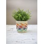 KitchenCraft Seagrass Planter with Rainbow Stripe Design