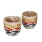 KitchenCraft Set of 2 Seagrass Planters with Rainbow Stripe Design