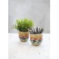 KitchenCraft Set of 2 Seagrass Planters with Rainbow Stripe Design