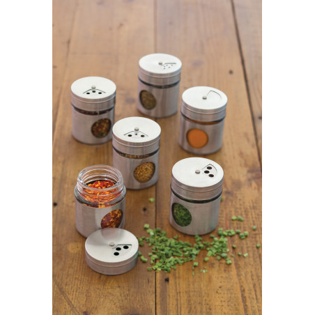 Home Made Set of 6 Stainless Steel Spice Jars