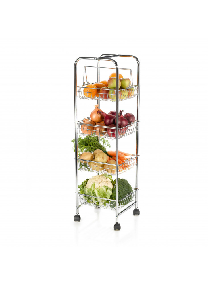 KitchenCraft Chrome Plated Four Tier Trolley