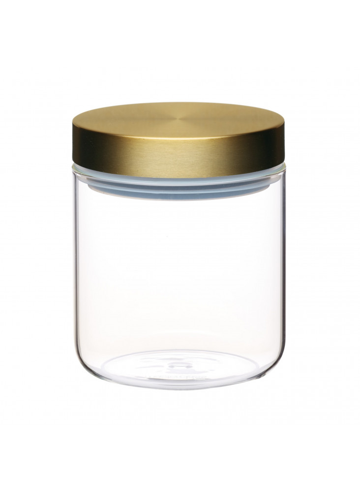 MasterClass Airtight Small Glass Food Storage Jar with Brass Lid