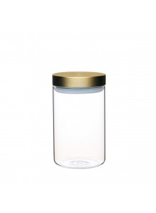 MasterClass Airtight Medium Glass Food Storage Jar with Brass Lid