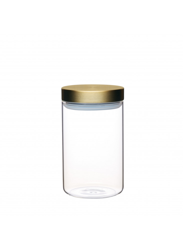 MasterClass Airtight Medium Glass Food Storage Jar with Brass Lid