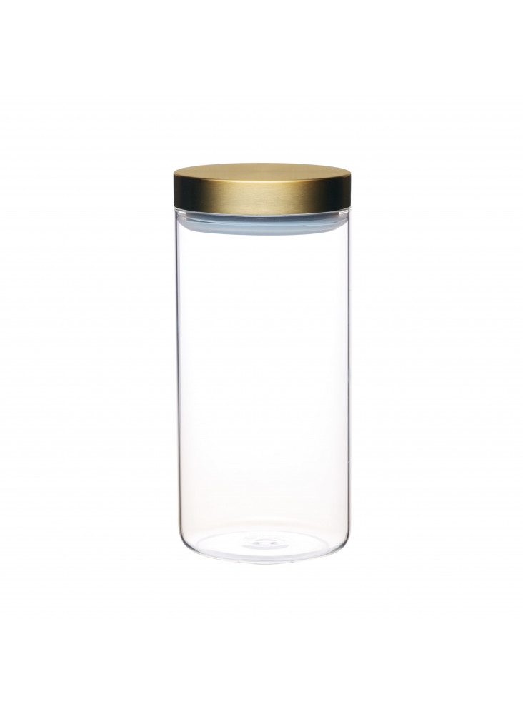 MasterClass Airtight Large Glass Food Storage Jar with Brass Lid