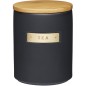 MasterClass Stoneware and Brass Effect Tea Caddy with Airtight Bamboo Lid