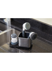 Cook Works Stainless Steel Soap Palm Dispensing Sink Brush
