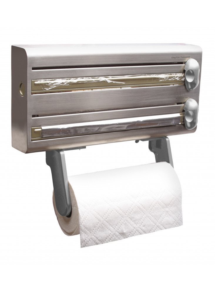 MasterClass Stainless Steel Cling Film, Foil and Kitchen Towel Dispenser