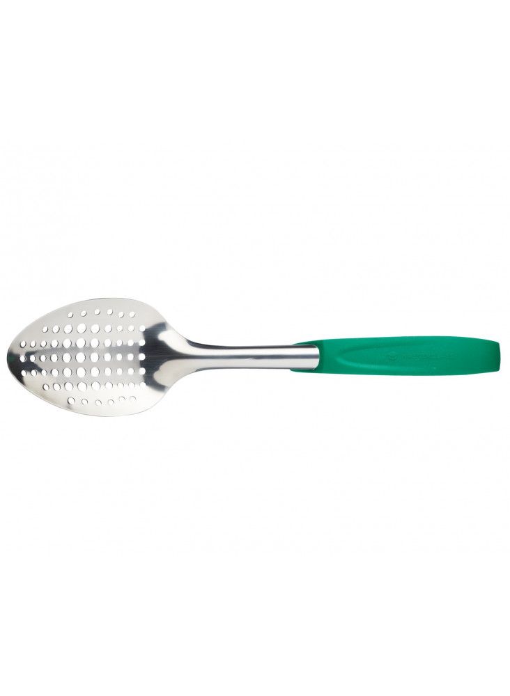 MasterClass Stainless Steel Colour-Coded Slotted Spoon - Green