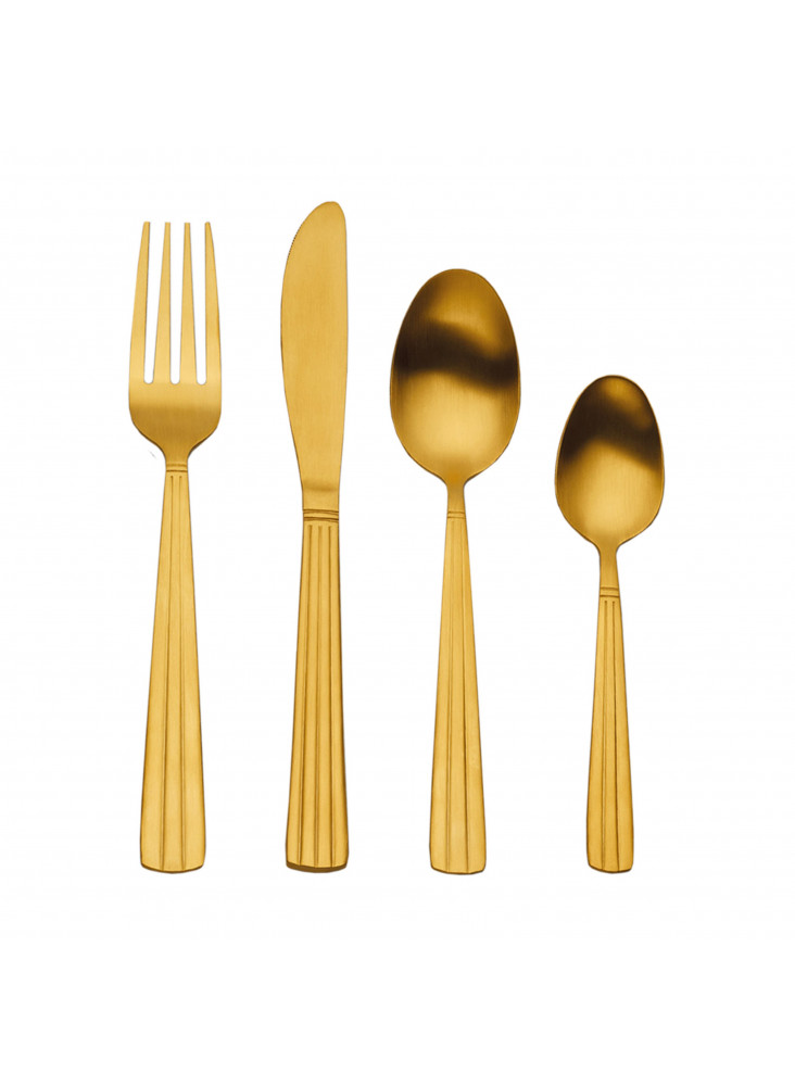 Mikasa Gold-Coloured Cutlery Set in Gift Box, Stainless Steel, 16 Pieces