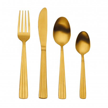 Mikasa Gold-Coloured Cutlery Set in Gift Box, Stainless Steel, 16 Pieces