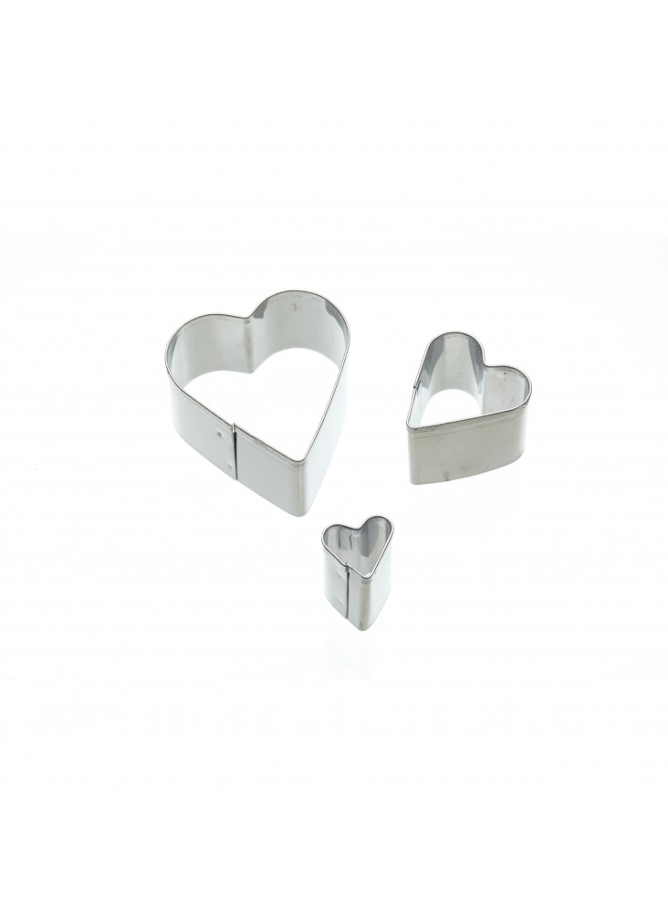 KitchenCraft Set of 3 Heart Fondant Cutters