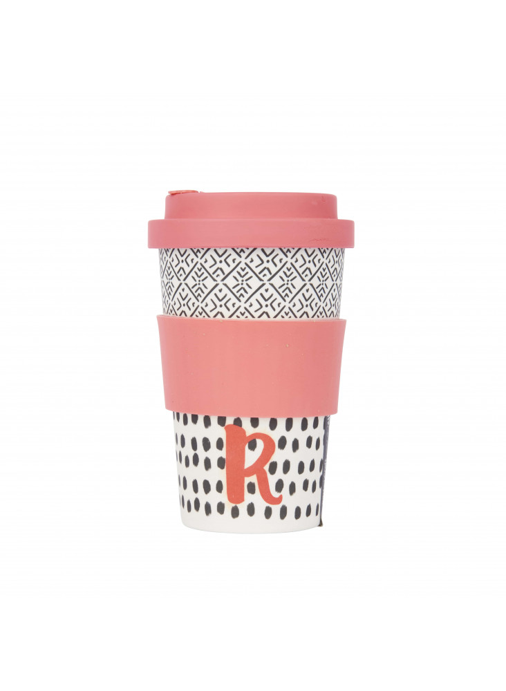 KitchenCraft 410ml Bamboo A to Z Letter "R" Reuseable Mug