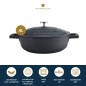 MasterClass 2.5L Cast Aluminium Shallow Casserole Dish, Black