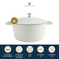 MasterClass 4L Cast Aluminium Casserole Dish, Cream