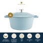 MasterClass 4L Cast Aluminium Casserole Dish, Sky Blue