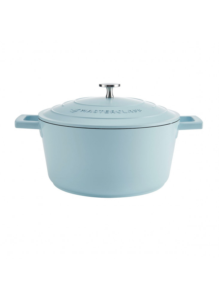 MasterClass 4L Cast Aluminium Casserole Dish, Sky Blue