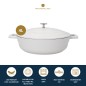 MasterClass 4L Cast Aluminium Shallow Casserole Dish, Cream