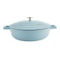 MasterClass 4L Cast Aluminium Shallow Casserole Dish, Sky Blue