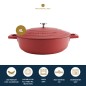 MasterClass 4L Cast Aluminium Shallow Casserole Dish, Red