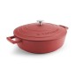 MasterClass 4L Cast Aluminium Shallow Casserole Dish, Red