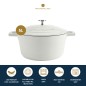 MasterClass 5L Cast Aluminium Casserole Dish, Cream