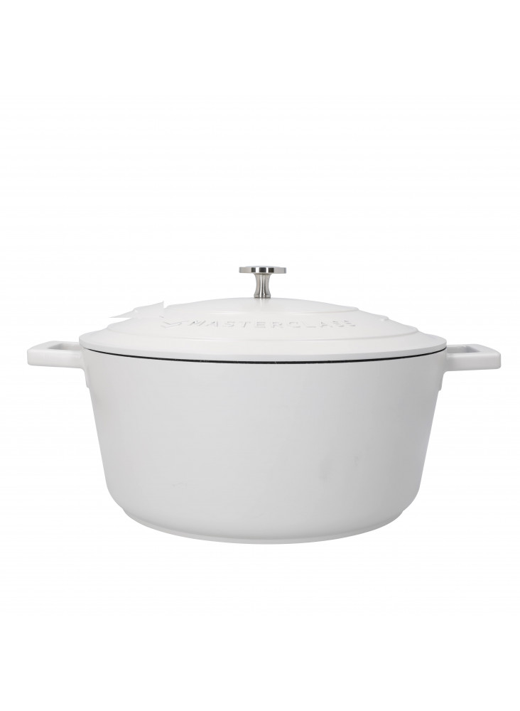 MasterClass 5L Cast Aluminium Casserole Dish, Cream