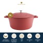 MasterClass 5L Cast Aluminium Casserole Dish, Red