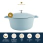 MasterClass 5L Cast Aluminium Casserole Dish, Sky Blue