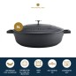 MasterClass 5L Cast Aluminium Shallow Casserole Dish, Black