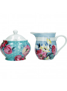 Mikasa Clovelly Porcelain Sugar Bowl and Creamer Set