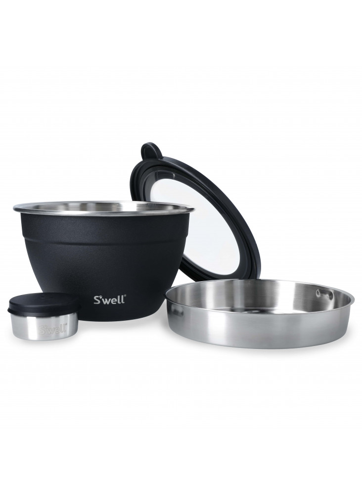 S'well Salad Bowl Kit in Black Onyx