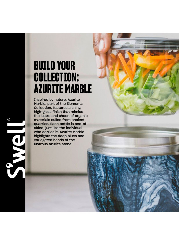 S'well Azurite Marble Salad Bowl Kit, 64oz