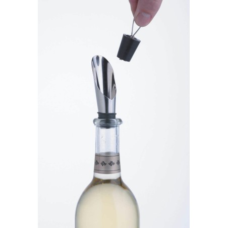 BarCraft Stainless Steel Wine Pourer with Stopper