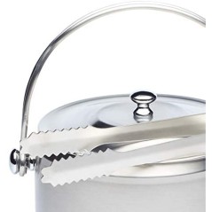 BarCraft Stainless Steel Ice Bucket with Lid and Tongs