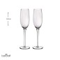 BarCraft Set of 2 Ridged Champagne Flutes