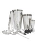 BarCraft 8-Piece Boston Cocktail Maker Set with Hammered Finish