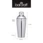 BarCraft Insulated Double Walled Stainless Steel Cocktail Mixer