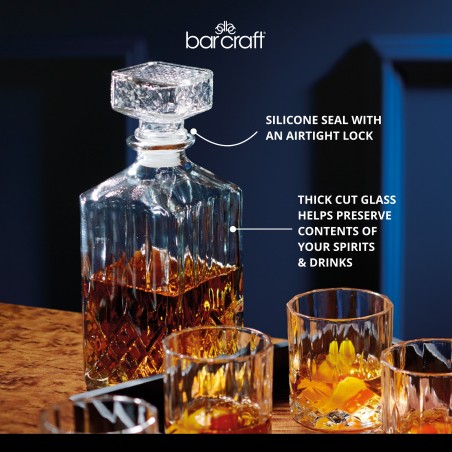 BarCraft Cut Glass Decanter Set