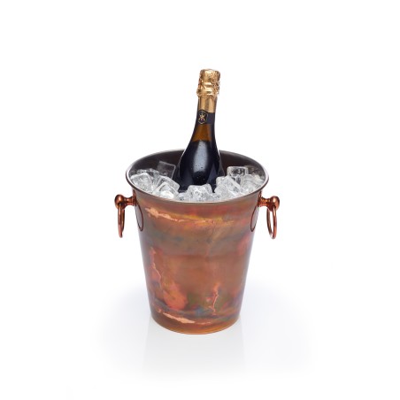 BarCraft Stainless Steel Sparkling Wine Bucket with Iridescent Copper Finish