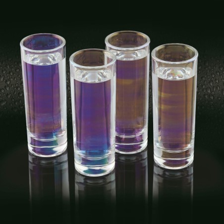 BarCraft Set of Four Iridescent Tall Shot Glasses