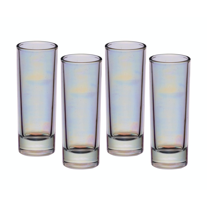 BarCraft Set of Four Iridescent Tall Shot Glasses